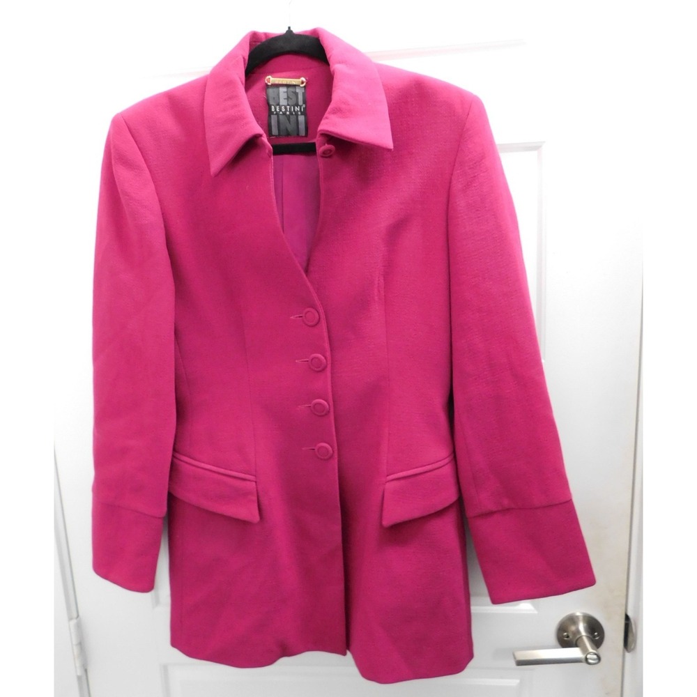 Bestini Paris River Jacket Magenta Wool Blazer‎ sz 2